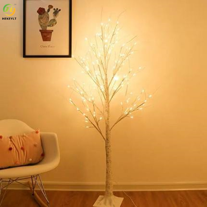 Nordic Simple Birch Luminous Tree Colored Lights For Restaurant Bedroom Broadcast Room Decoration