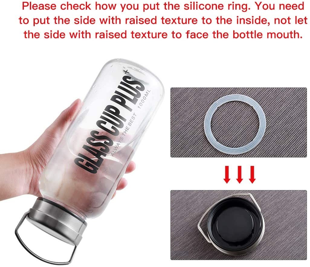 High Boroslicate Glass Water Bottle With Stainless Steel Lid Leakproof