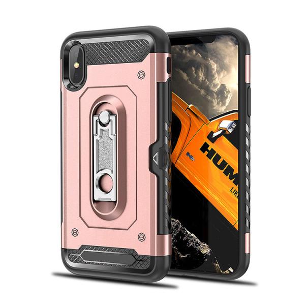 2 in 1 PC+TPU Color Red Black Kickstand Armor Case Back Cover For IphoneXS IphoneXR IphoneXS MAX Iphone8 Iphone8 Plus