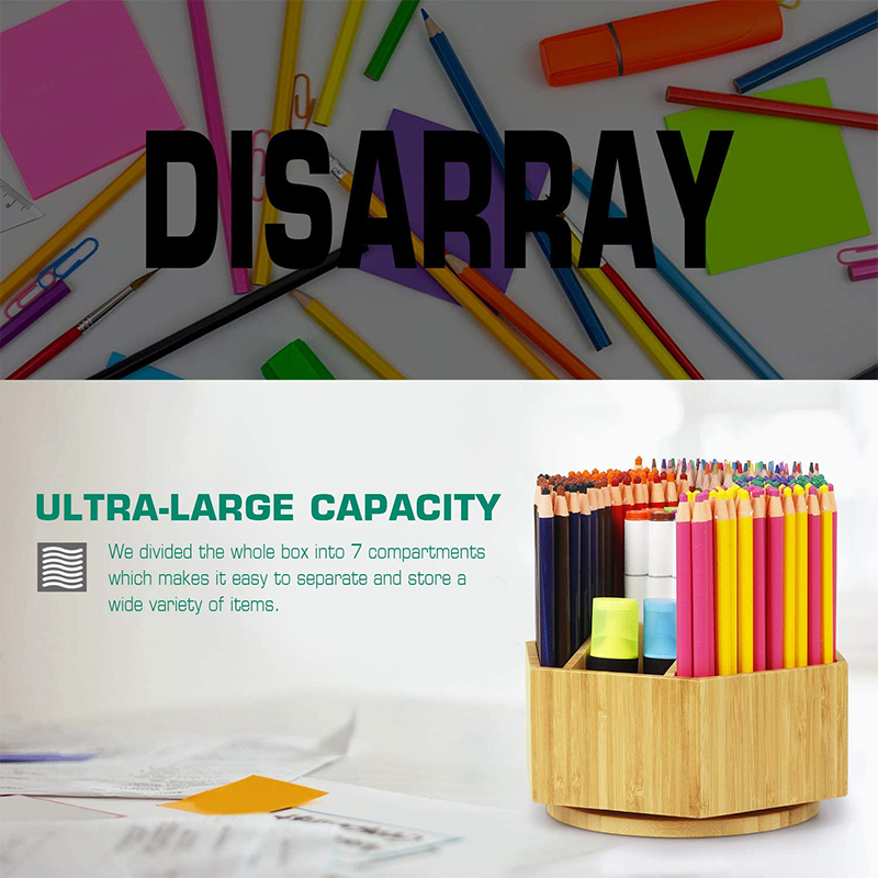360 Degree Rotating Pen Holder Cute and Creative Storage Boxes Bins for Customer Logo