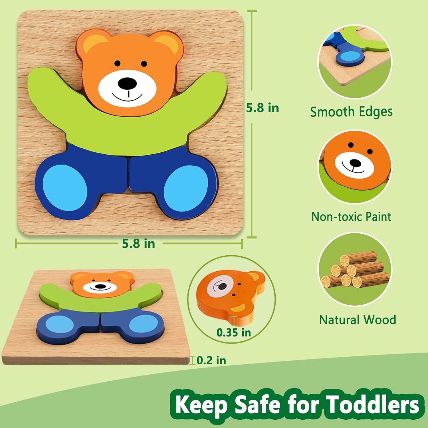 Montessori Toddler Learning Toys Wooden Puzzles for Boys and Girls STEM Sensory Games