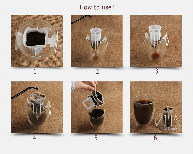 Non Ketene Kraft Drip Coffee Filter Bags Good Shrinkage