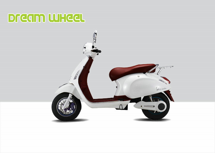 10 Inch Two Wheeled Pedal Assisted Scooter 60V 1000W Vespa Style Throttle