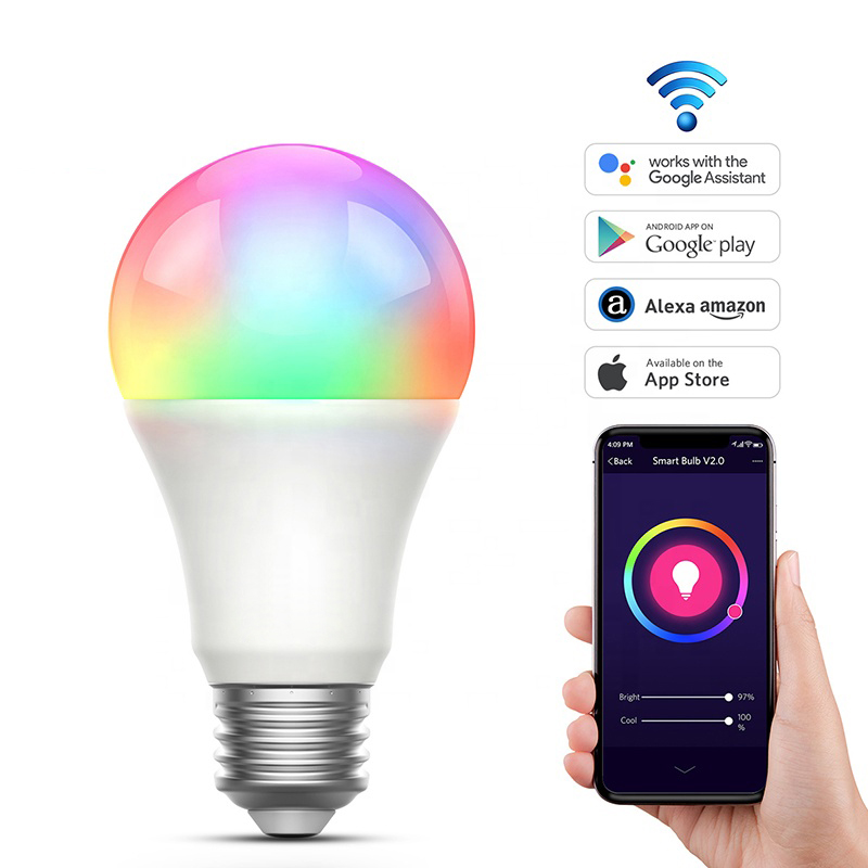 RoHS 9W Smart Light Bulbs Alexa 20lm Smart Life Light Bulb RGBW