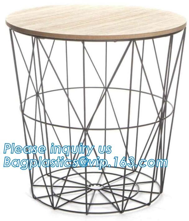 decorative laundry metal wire material storage basket, Vintage Metal Chicken Wire Removable Fabric Hanging Storage Baske