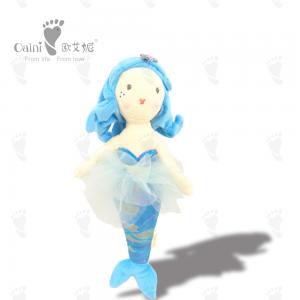 China 40cm Children Mascot Stuffed Toys Mermaid Stuffed Animal Sea Blue Hair on sale