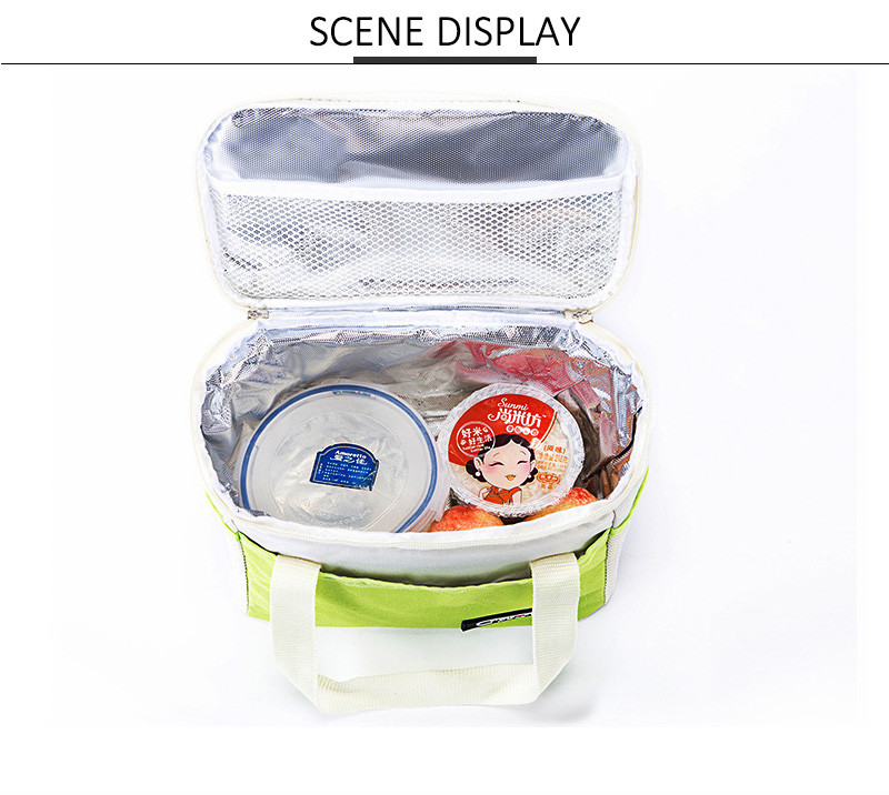 Travel Use Classic Canvas Lunch Cooler Bag With Hard Liner
