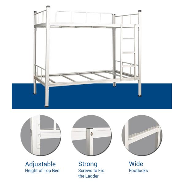 Knocked Down Steel Bunk Bed Dormitory Apartment Army Bunk Bed