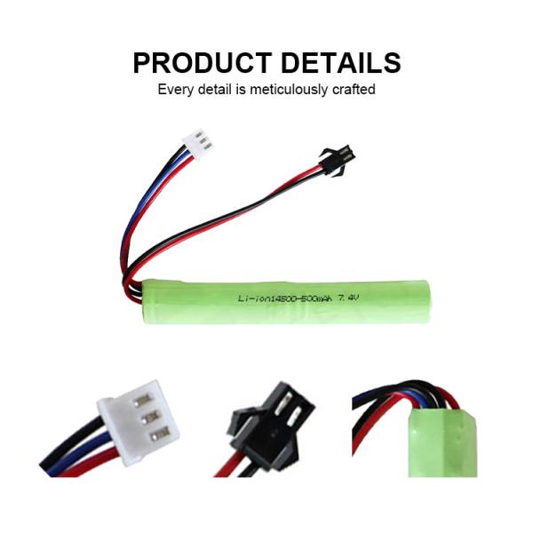 Factory Hot Sales Lithium ion battery 14500 7.4v 500mah Li-ion Battery Pack