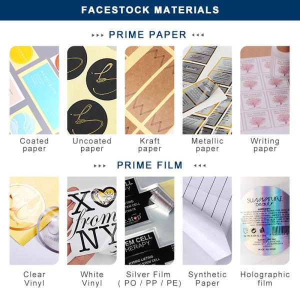 42mm Recycled Plastic Bottle Plastic Sticker Label Glossy White Rectangular