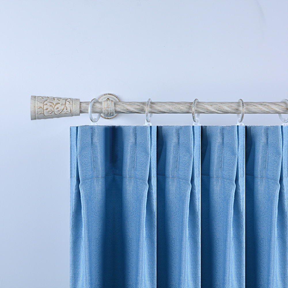 3D Pattern Curtain Rod Finials White Sweep Gold Curtain Rod Set