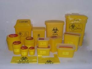 Red Or Yellow Medical Waste Containers , Disposable Sharps Containers Round Shape
