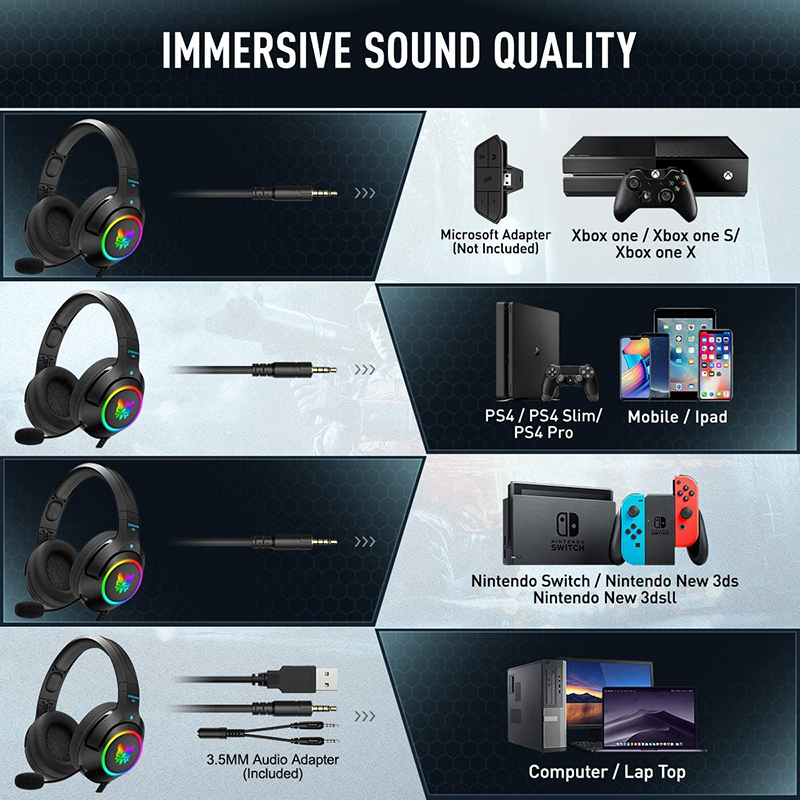 Bengoo G9000 71 Noise Cancelling PC Gaming Headset With RGB Mic Custom Logo