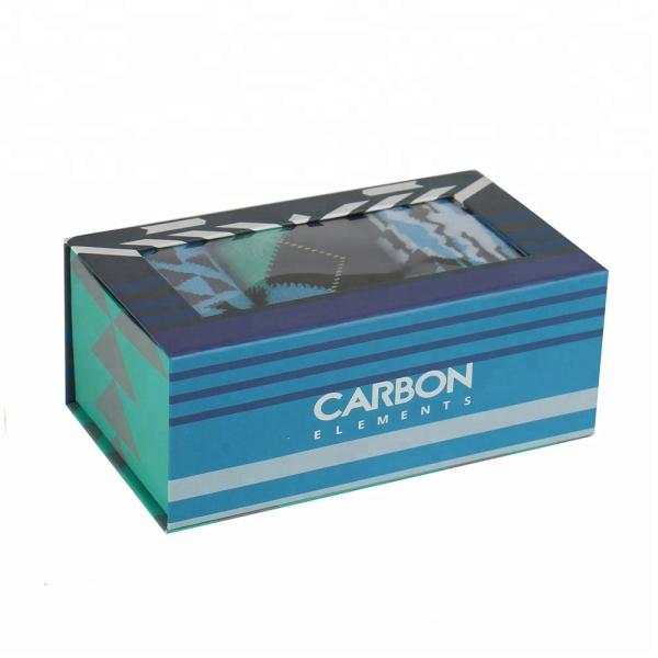 High Quality Christmas Custom Magnetic Close Paper Gift 3 Set Socks Packaging Box With Clear Pvc Window