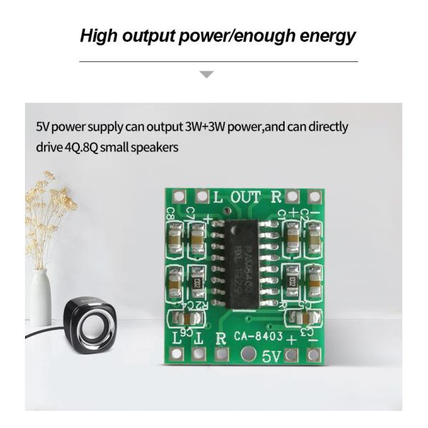 2*3W DC 5V Class D Audio Module PMA8403 Amplifier Board for Ultra-Small Audio Products