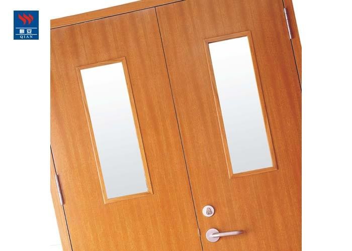 60 Mins interior Exterior Exit PVC Glass Double Fire Rated Wood Door