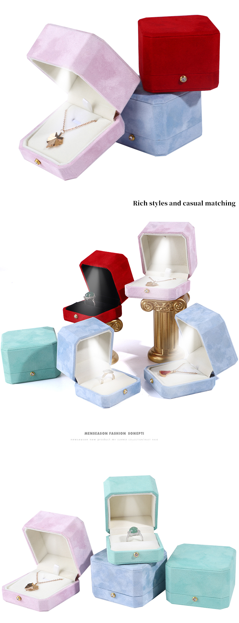 Hanhong Custom Rings Jewelry Box Packaging with Customized Size and Customer's Logo