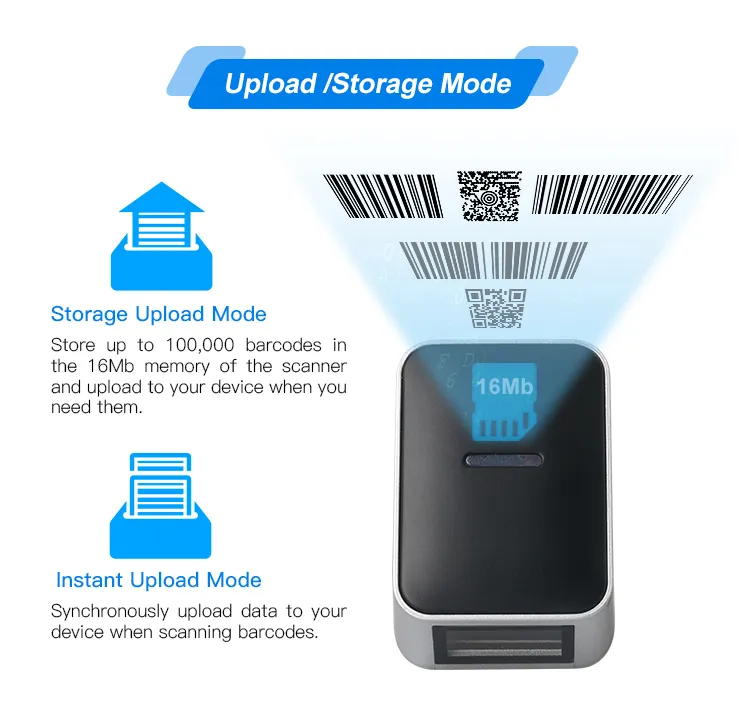 Wearable Finger Bluetooth Qr Code Barcode Scanner Reader Android and Phone for Logistics