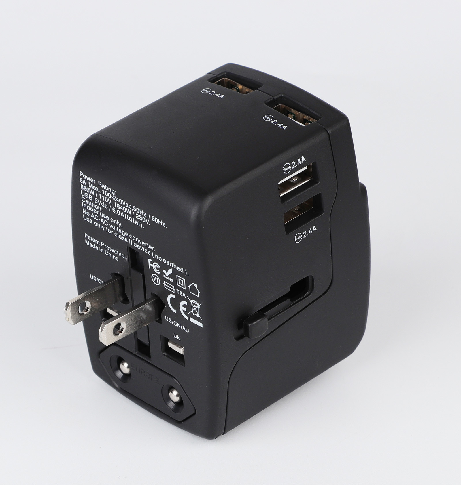 6 USB Universal Travel Chargers Adapter With LED Indicator
