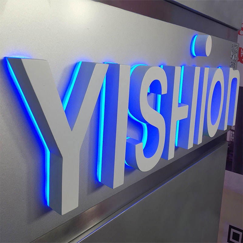 Gold Color Stainless Steel Signage Outside Led Channel 3D Backlit Letter Sign