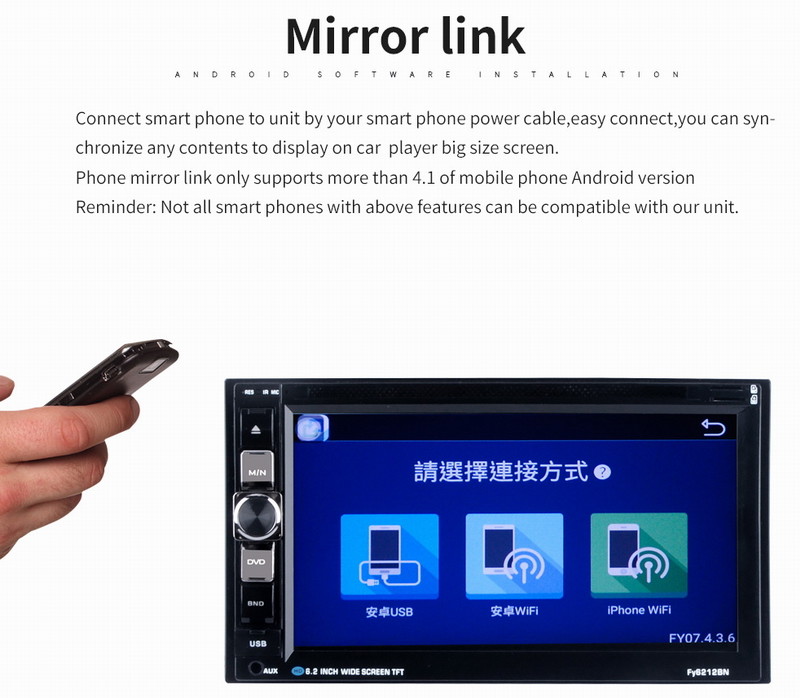 Ouchuangbo 6.2 inch navigation android 5.1 for DVD multi-point touch gps mirror link Analog TV