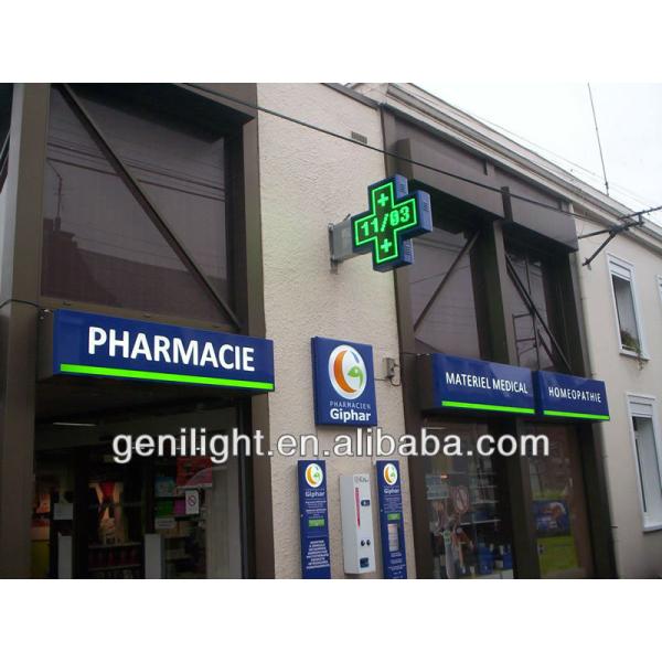 Graphics Display Function Waterproof LED Cross Pharmacy Sign for Medical Treatment