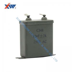 China CJ48 250VDC 10uF High Voltage Film Capacitor , Metallized Paper Dielectric Capacitor on sale