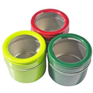 Quality Magnetic Empty Gift Tins / Clear Window Tinplate Box With Cover wholesale