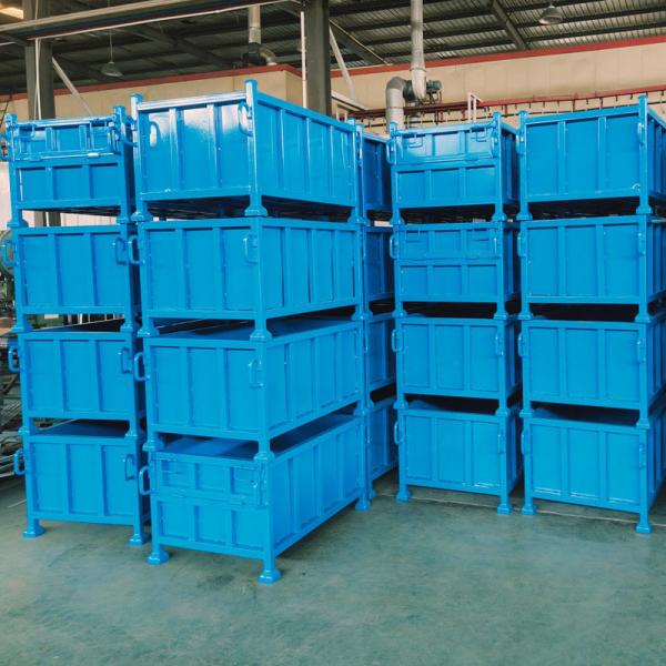 Folded storage cage showing space-saving design