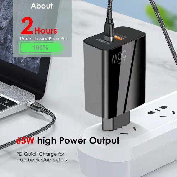 IPhone13 QC3.0 GaN Charger USB C USB A 2 Ports For MacBook Pro