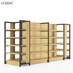 Grand 4-Tiers Brown Wooden Departmental Store Racks Price