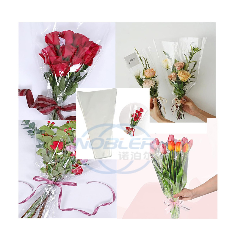 100 Pcs Flower Bouquet Sleeves Transparent Bag Cellophane For Flower