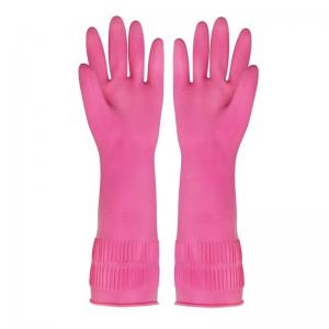 China 100G/Pair Kitchen Cleaning Gloves Anti Leakage 38CM Latex Lined Gloves on sale