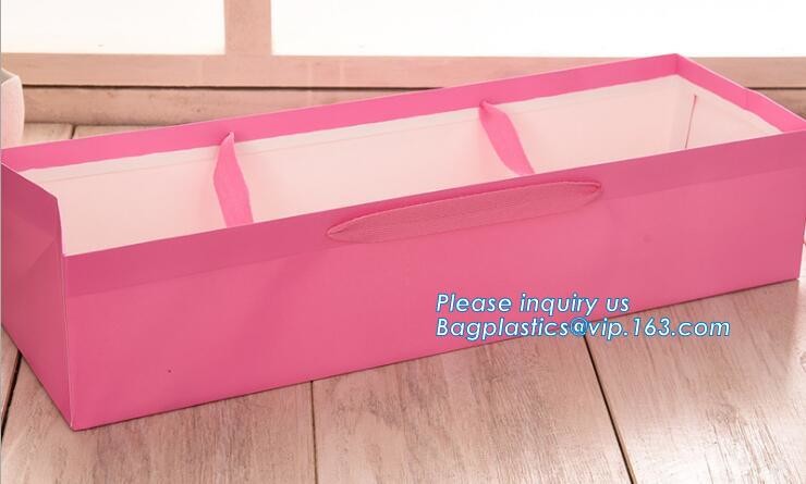 OEM Ribbon Satin Handle Carrier Bag With Custom Logo Printed Paper Bag For Flowers,Custom Flower Vase Planpot Black Pape