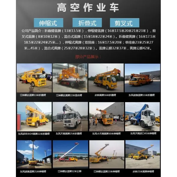 China Manufacturer Hydraulic Telescopic Boom Lift Ladders Elevator Truck 32m 36m 45m 65m Aerial Bucket Ladder Lift Truck Construction Lifter Truck