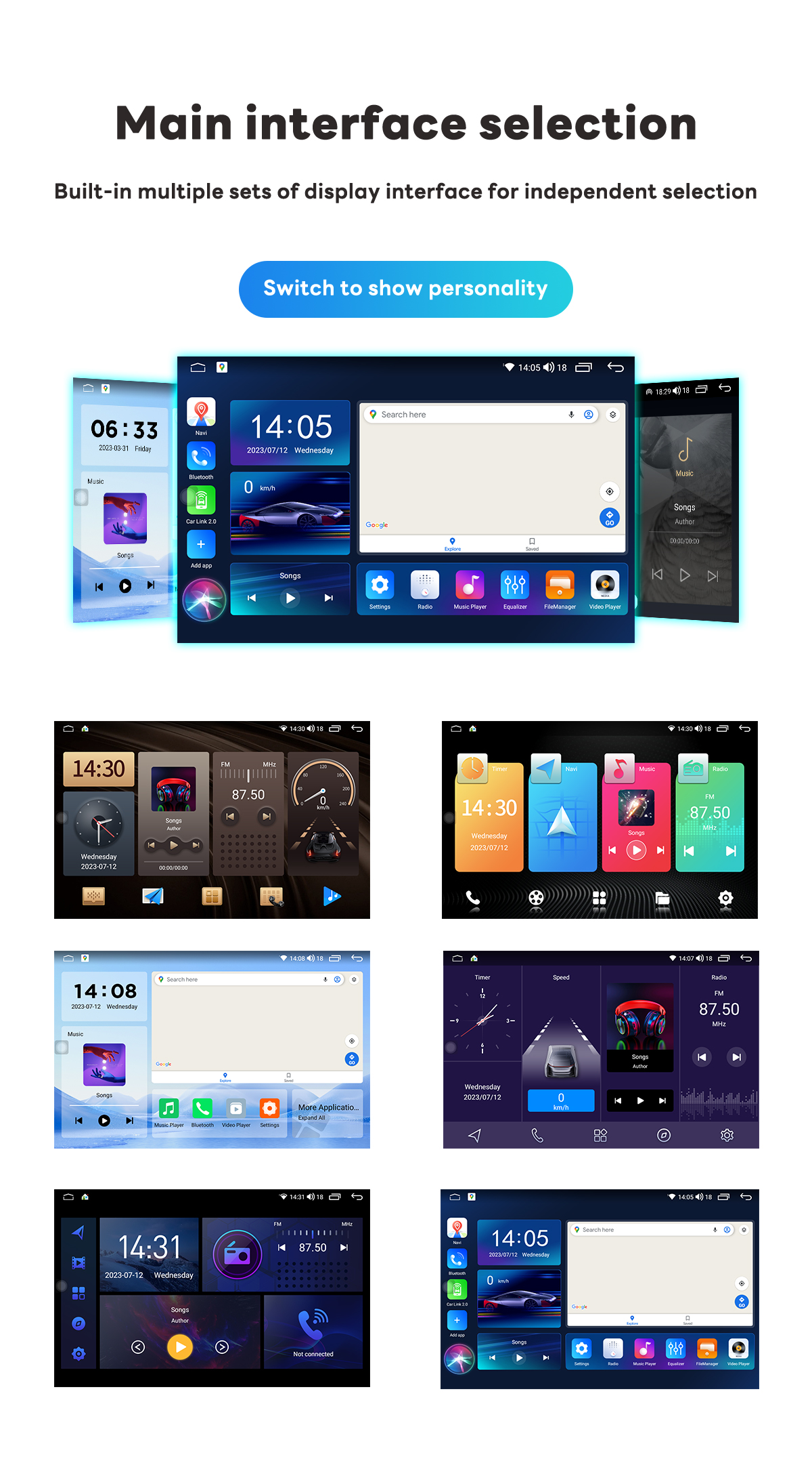 Android 11 Car Stereo Radio Navigation GPS Multimedia Player 9/10inch Universal Audio