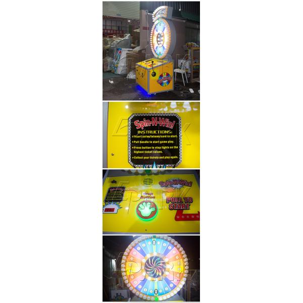 Spin N Win Lottery Redemption Equipment / Ticket Vending Machine Drop Coin Game