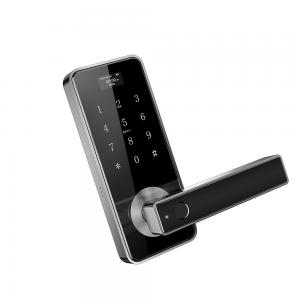 China Security Upmarket Black Zinc Alloy Door Lock Fingerprint Combination Key Storage Box Cylinder Smart Lock on sale