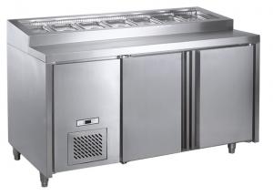 China Commercial Refrigerated Pizza Prep Table Ventilation Cooling Stainless Steel Body Embraco Compressor on sale