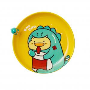 China Cartoon Cute Ceramic Duckling Plate Companion Gift Eating Plate Children Breakfast Tableware on sale