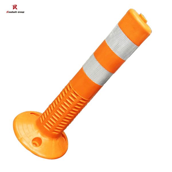 Traffic PU 500mm Warning Post Reflective Delineator Road Spring Flexible Bollard