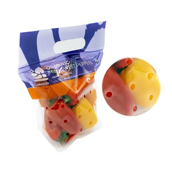 Resealable BOPP Banana Storage Bag , Handled Fresh Vegetable Storage Bags