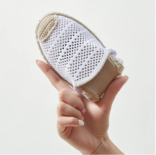 Solid Pattern Espadrilles Shoes With Canvas Upper Material And Cotton Lining