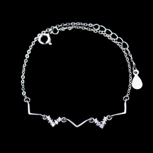 Elegant 925 Silver Tennis Bracelet / Cubic Zirconia Wedding Necklace