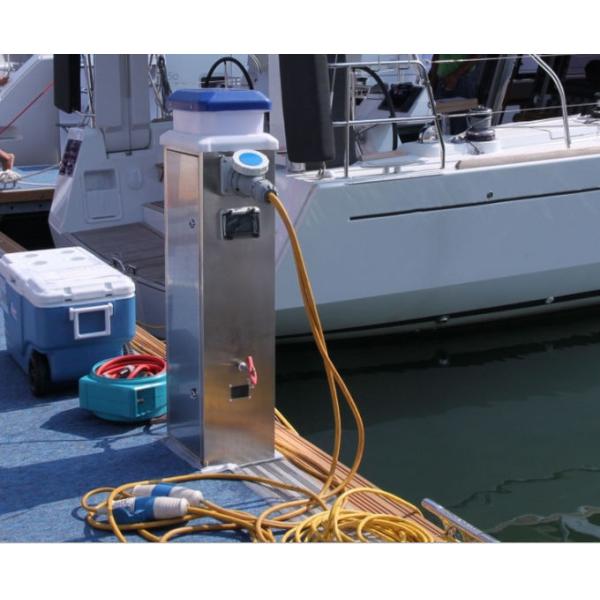 IP67 Marine Pontoon Dock Water And Power Pedestal Anti Impact