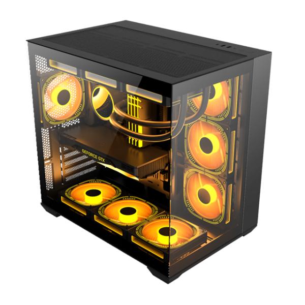 Computer Case Supports EATX/ATX / Micro-ATX / Mini-ITX/BTF Motherboards With 0.6mm SPCC Steel And Dual-side Tempered Glass
