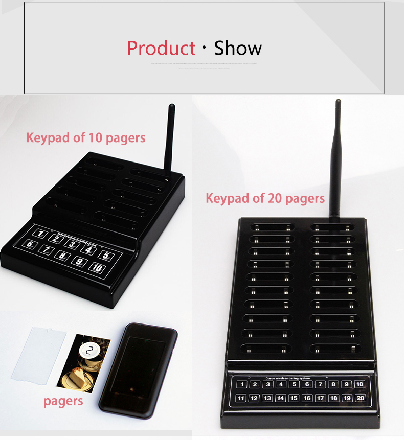 Queue buzzing system when food ready to call guest square coaster pager