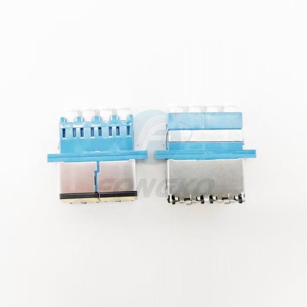 Blue Auto Shutter SC Duplex Adapter DX lC UPC Connector With Flange