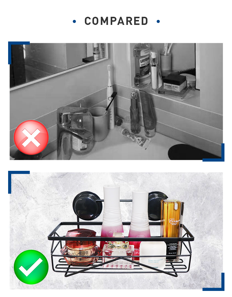 Damage Free Mounting Self Adhesive Shower Caddy No Drilling Hole Needed