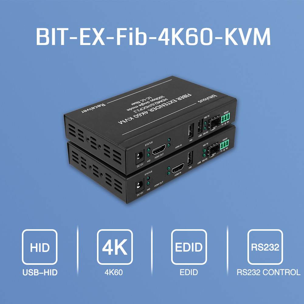 High Speed KVM Fiber Optic HDMI Extender For Long Distance Transmission